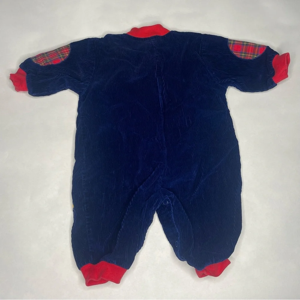Vintage 6-9 months one piece navy‎ blue football bear outfit